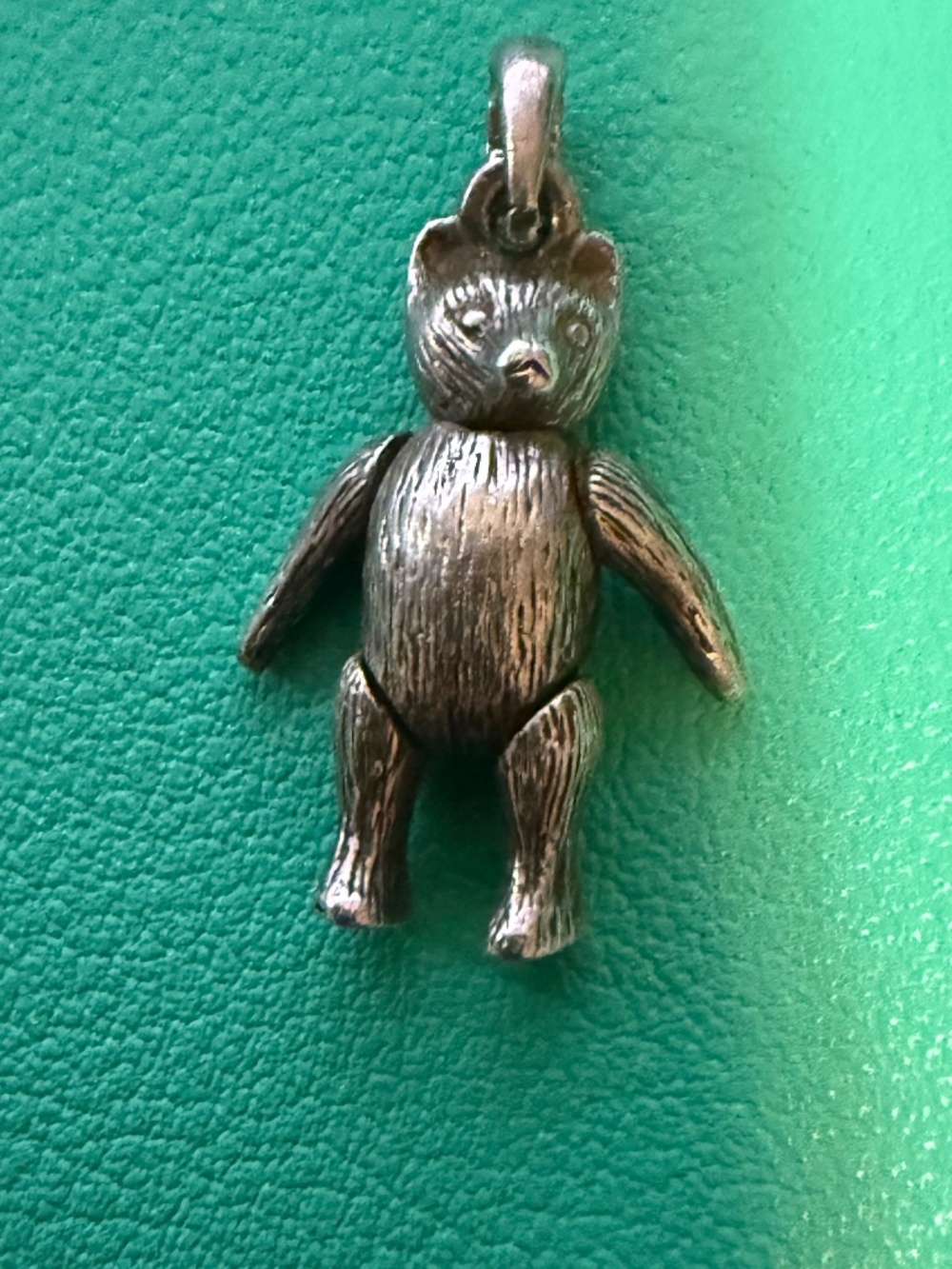 Articulated Moving Teddy Bear Charm/Pendant Sterling Silver Three-Dimensional